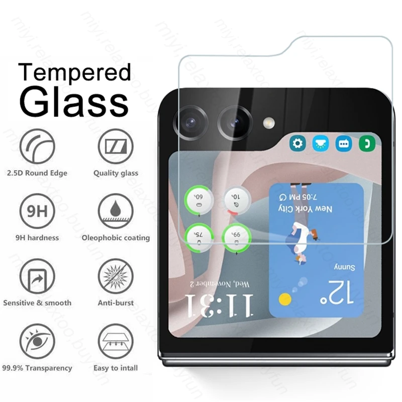 ZFlip5 Case 4In1 Back Screen Protector Tempered Glass Camera Protective Glass For Samsung Galaxy Z Flip5 5G Phone Case Screen Protector