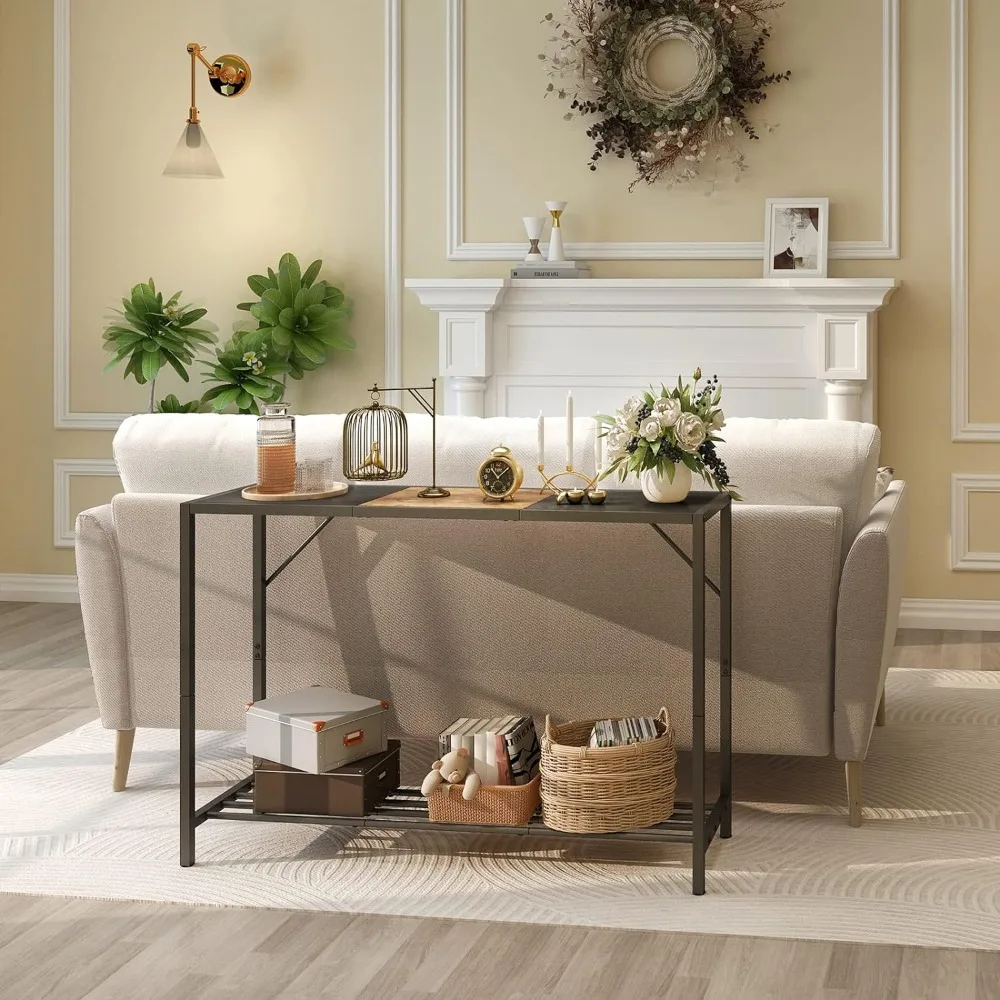 Console Table, 41.7" Industrial Entryway Table with Shelf, Narrow Sofa Table for Hallway, Entrance Hall, Foyer, Corridor