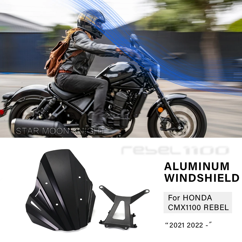 Puig Touring Windscreen For Naked Motorcycle Puig Windshield For Honda Rebel 1100 2021-2022 - Touring Protection Honda Rebel 500 Accessories
