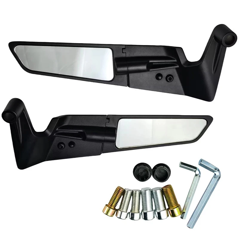 2Pcs CNC 알루미늄 윈드 윙 백미러 조정 가능한 10mm 8mm Ducati Streetfighter V4 S V4S V2 오토바이 사이드 미러