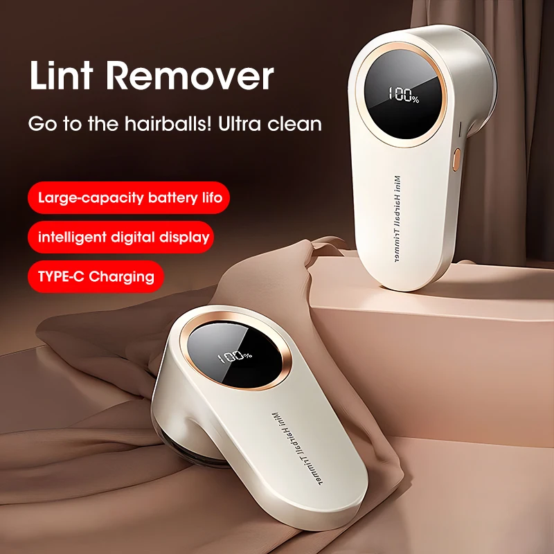 

Professional Lint Remover Electric Hairball Trimmer Smart LED Digital Display Fabric USB Charging Portable Fast Household