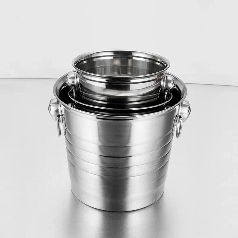1/3/5L Stainless Steel Ice Bucket champagne Wine Cooler Ice Maker Bucket For Bar Parties Chilling Beer Snack Container ice bucket