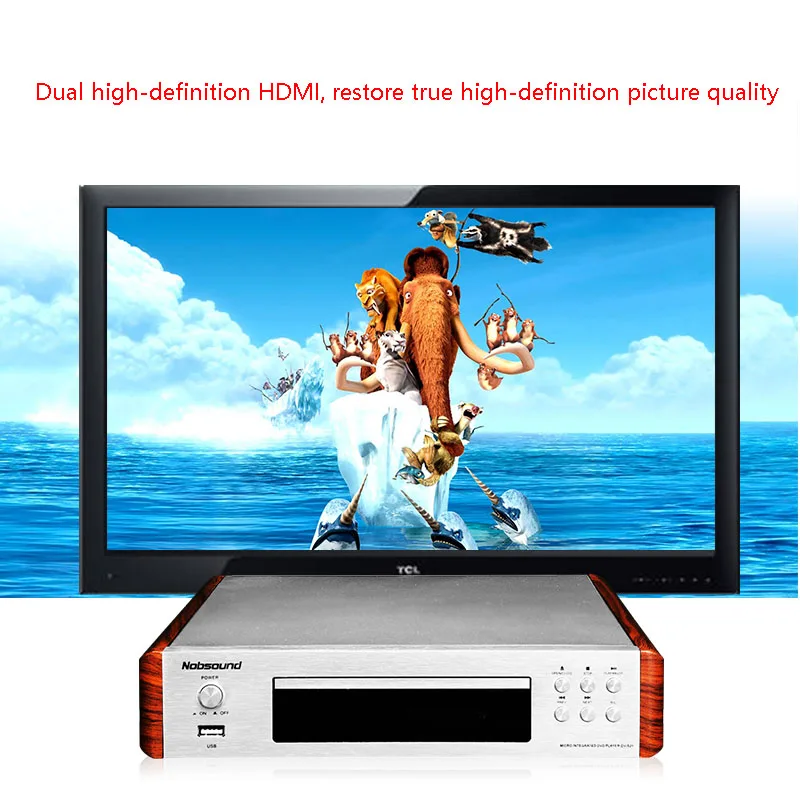 DVD/CD Player Retro EVD/VCD/CD Home Player 5.1 Channel USB Read 1080P Home Theater Equipment HDMI Transmission Microphone Input