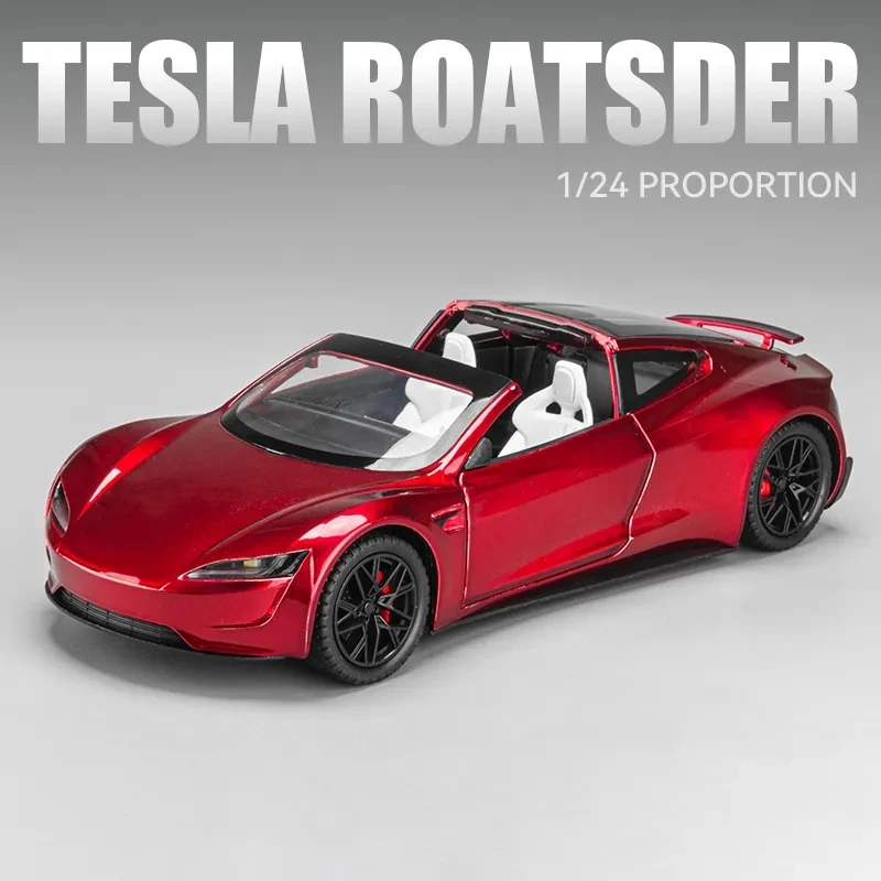 1:24 Tesla Roadster Model Y Model 3 Alloy Toy Car Model Wheel