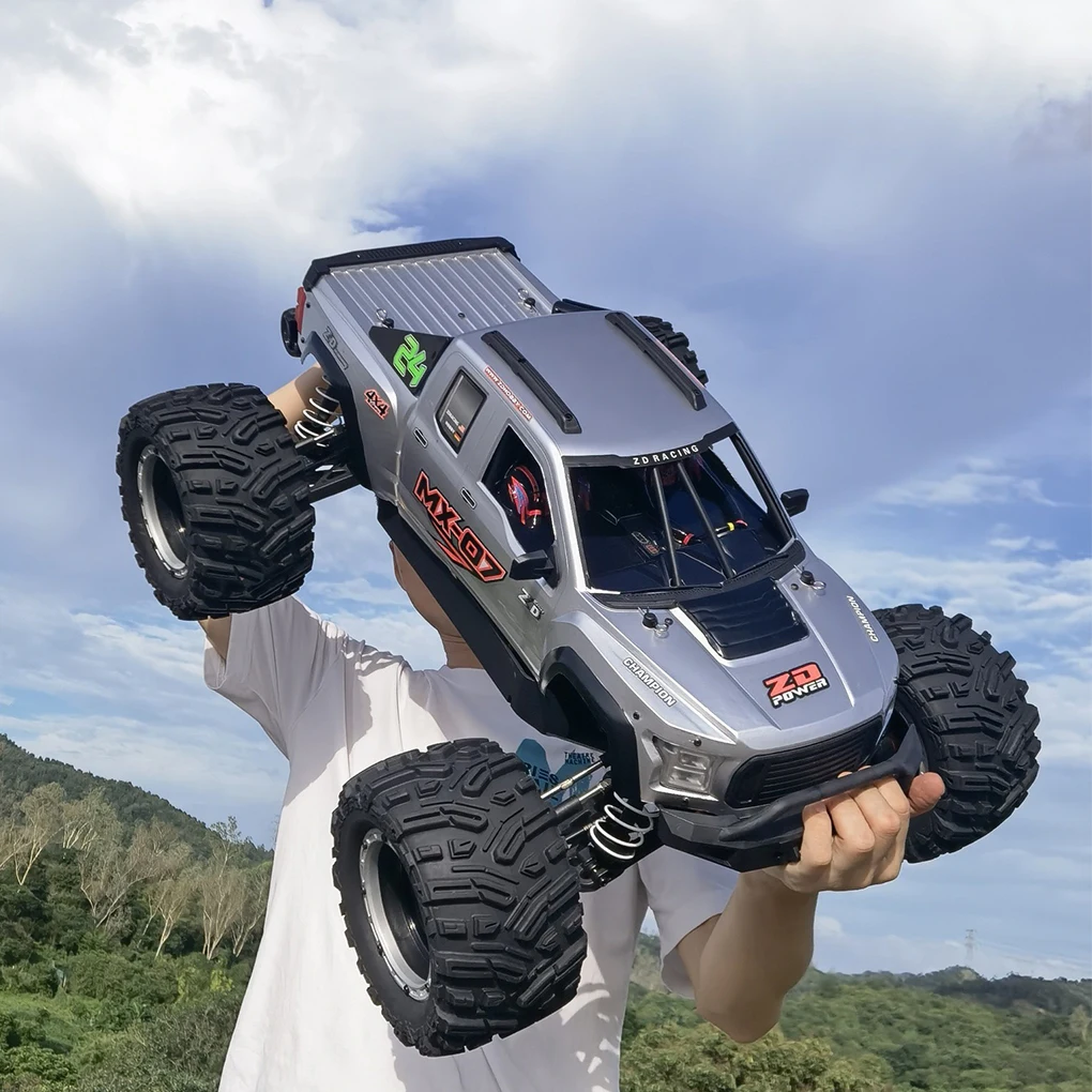 S8170e6a78dfd438d83b81fac0f9b2ac3S [실버 프레임] ZD 레이싱 MX 07 1/7 스케일 4WD 8S 브러시리스 몬스터 트럭 버기 오프로드 전기 80km/h 고속 레이싱 Hobbywing MAX6 RC 자동차
