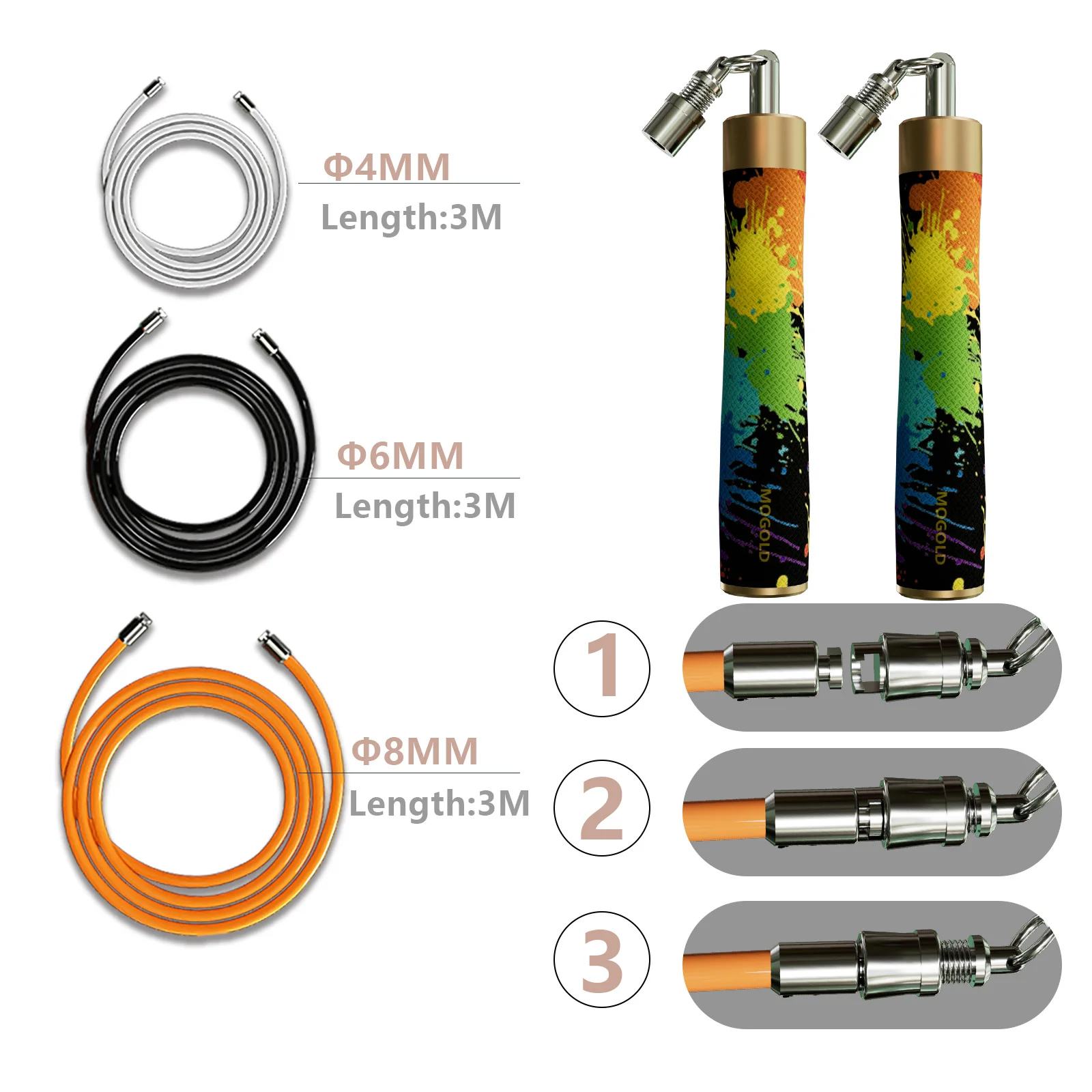 Gym weight Jump rope crossfit rope bodybuilding man Creative graffiti professional sport jumping ropes adjustable fitness 2