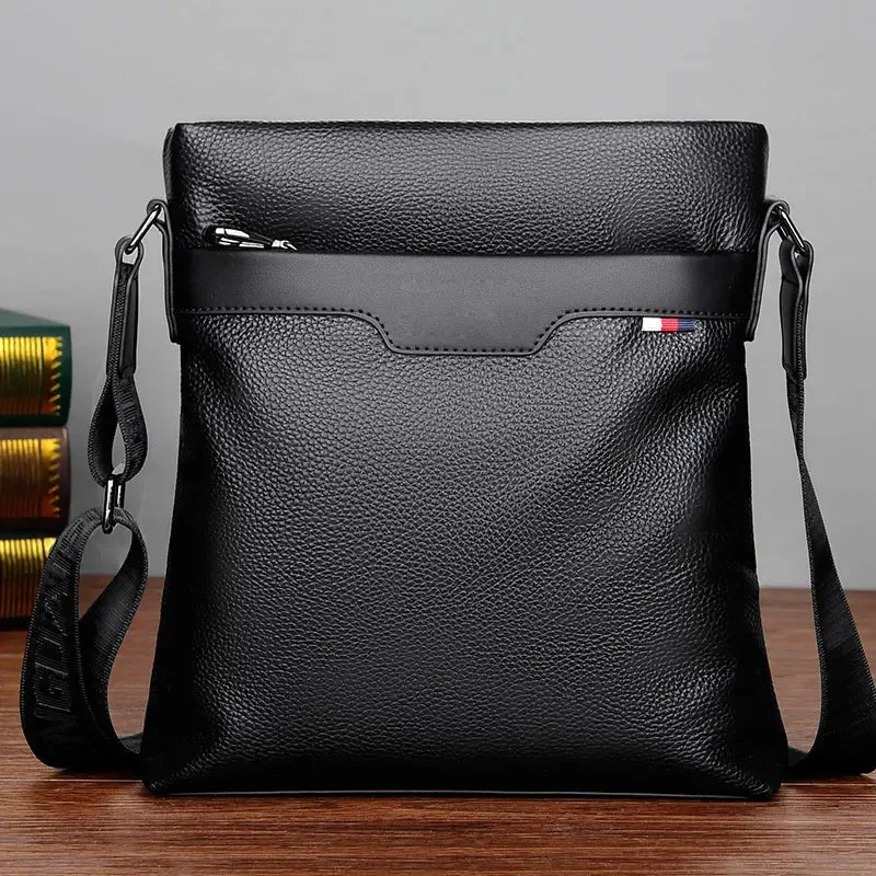 Luxury Vintage Men Bag PU Leather Shoulder Bag Business Messenger Crossbody Bag Large Capacity Male Casual Handbag
