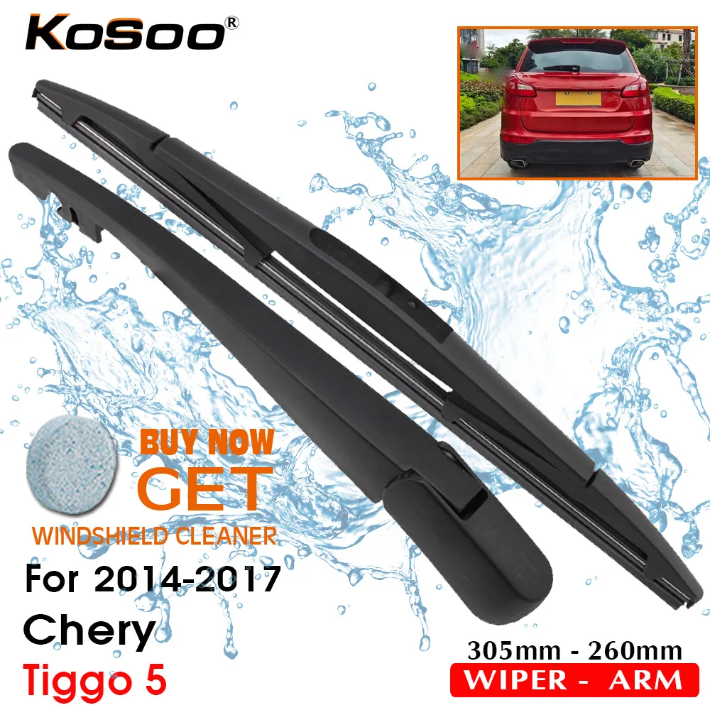 KOSOO Auto Rear Wiper Blade For Chery Tiggo 5,305mm 2014-2017 Rear Window Windshield Wiper Blades Arm,Car Styling Accessories