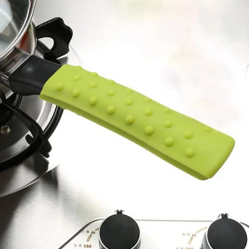 1PC Heat Resistant Silicone Insulation Handle Cover Anti-scalding Kitchen Pot Pan Handle Holder Gloves Cookware Sleeve