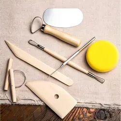 Premium Clay Sculpting and Pottery Tool Set - 8-Piece Kit for DIY Ceramics Crafting and Carving (8PCs)