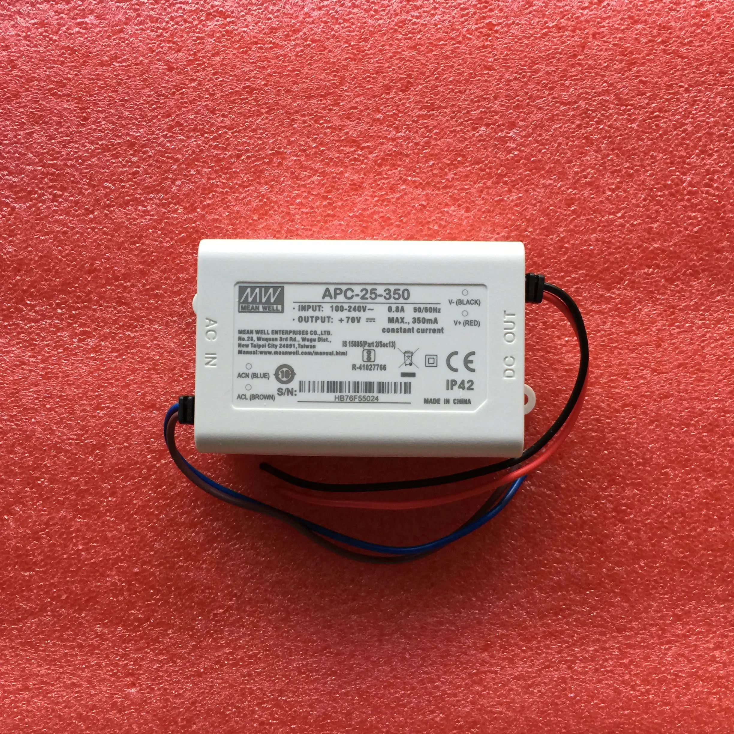 MEAN WELL APC-25 시리즈 APC-25-350 APC-25-500 APC-25-700 APC-25-1050, 단일 출력 LED 드라이브 전원