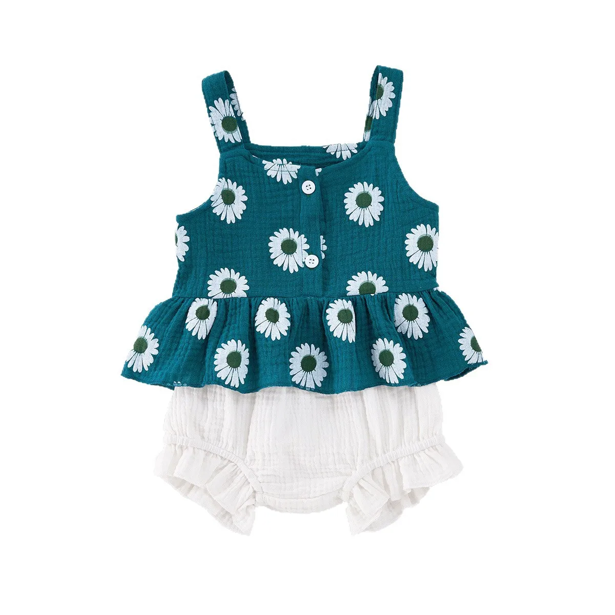 New Western Style Baby Vest and Shorts Set for Baby Summer Wear, Girls' Thin Camisole Top+fart Pack Two-piece Set