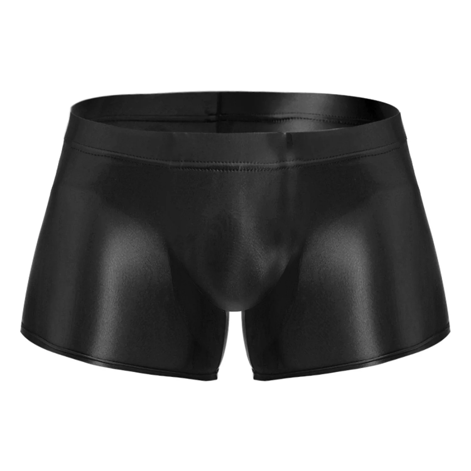 Men's Glossy See Through Underwear Briefs Sexy Plus Size Panties Low Waist Sheer Bottoms