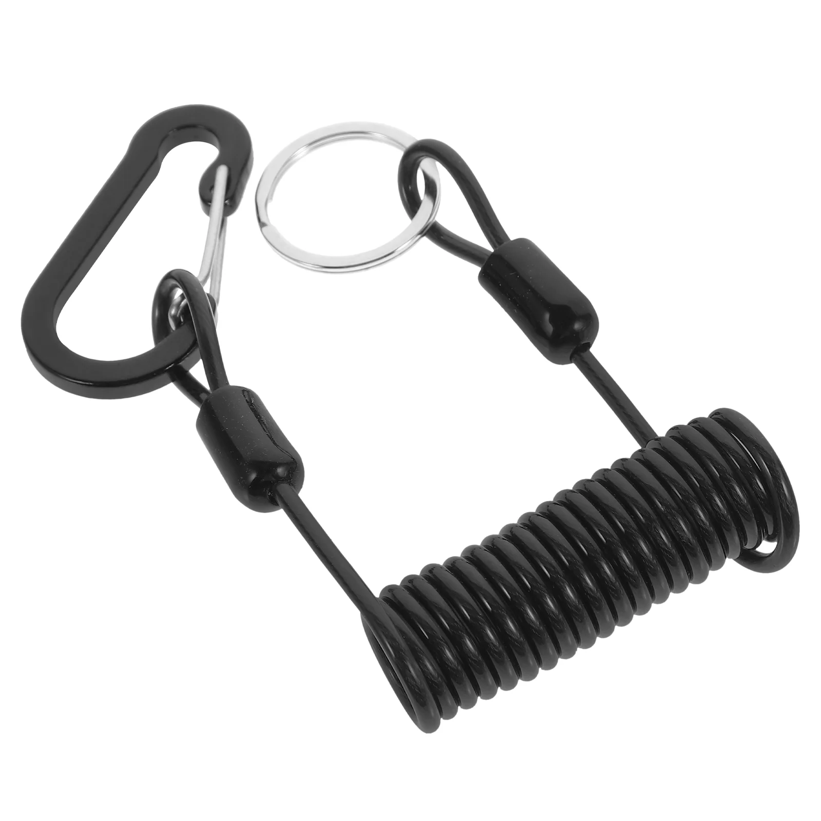 

Fishing Tether Coiled Lanyard Heavy Duty Wire Coiled Tether Coiled Lanyard Stainless Steel Clip Retractable Safety Fishing