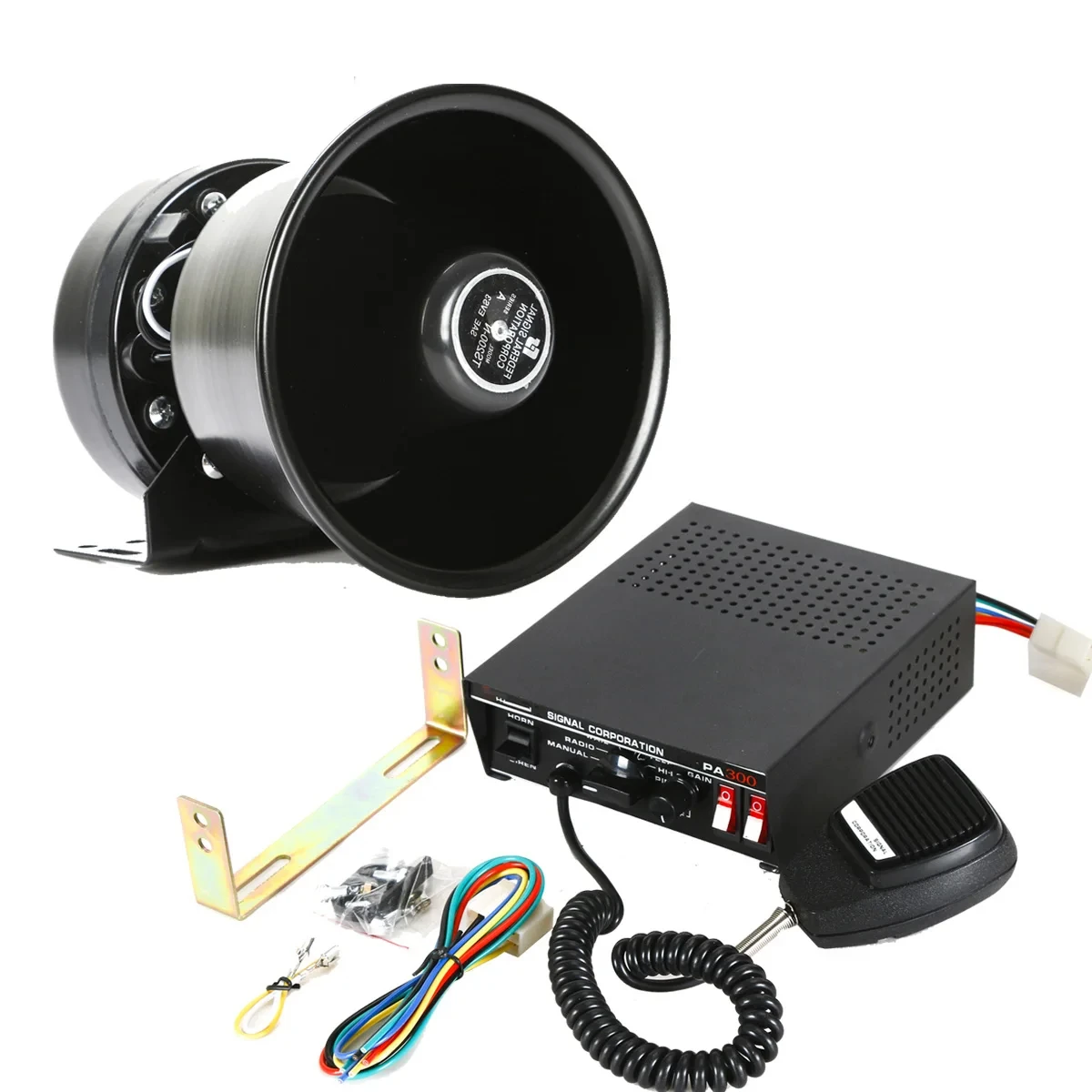 police siren for car 300W 12v sirena policial para auto Police Fire Siren  PA Speaker police horn siren for car wireless MIC