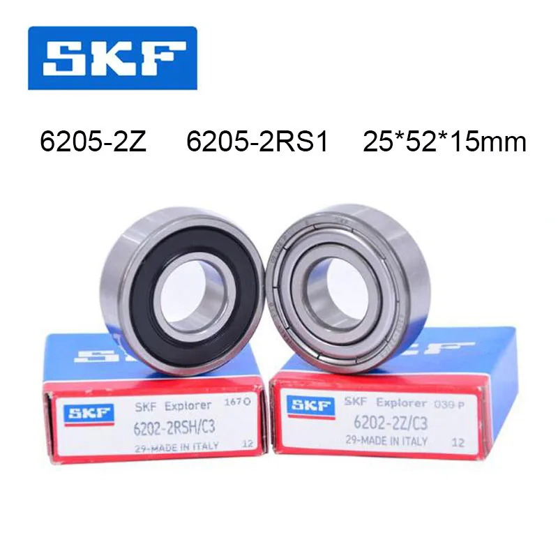 SKF-Origin-Sweden-6205-2RS1-6205-2Z-Bearing-ABEC-9-2PCS-25x52x15mm-Deep ...
