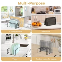Support de planche à découper de cuisine à 5 niveaux, support de planche à découper en acier au carbone, support de rangement pour couvercle de casserole de cuisine-organisateur et rangement de cuisine 3