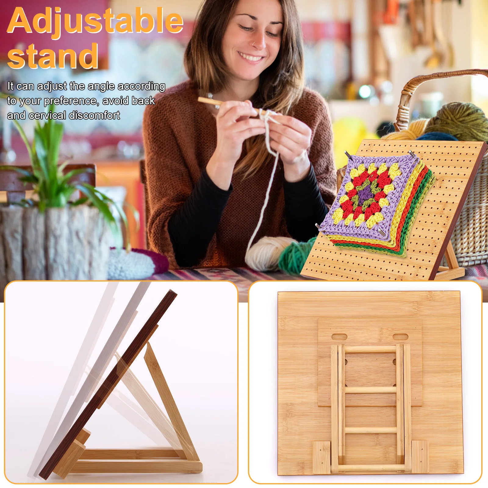 9.8/11.4inch Crochet Blocking Board For Knitting Granny Square Crochet Board Blocking Kit for Beginner Knitting Lover