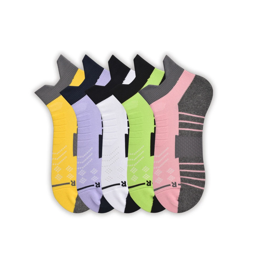 5pairs Elastic Women's Athletic Socks Low-Cut Cotton Ankle Casual Sock Breathable Sports Socks Sweat Absorbing Socks for Female