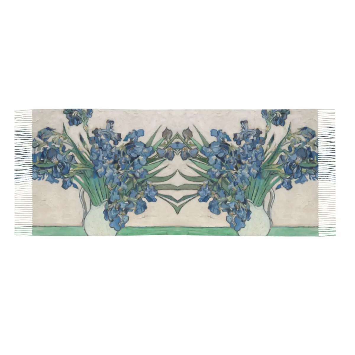 Vincent Van Gogh Irises Tassel Scarf Women Soft Art Painting Shawls Wraps Ladies Winter Scarves 5