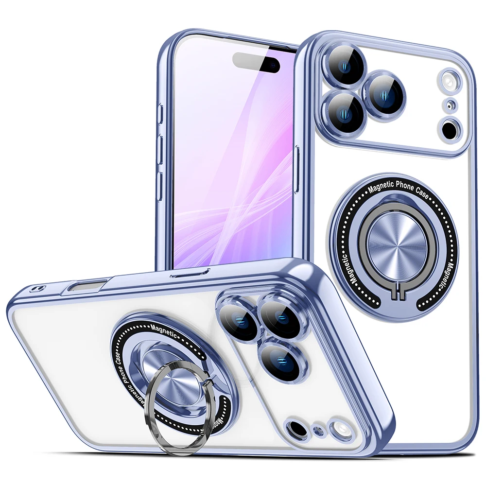 Vibrant 360° Invisible Rotating Ring Car Holder Case with Lens Protection