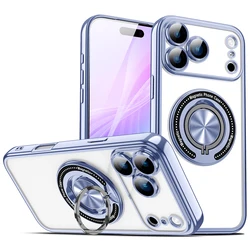 Vibrant 360° Invisible Rotating Ring Car Holder Case with Lens Protection - iPhone 15 Plus (LIGHT BLUE)