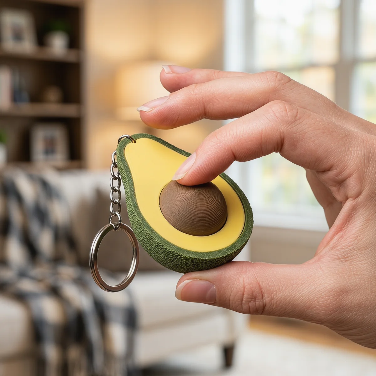 Llavero antiestrés con forma de aguacate