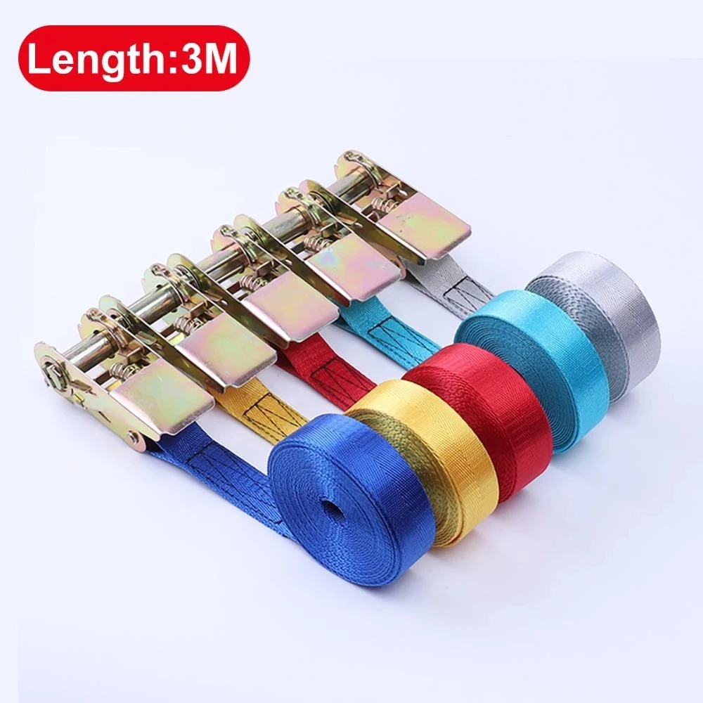 3M Buckle Tie-Down Belt Cargo Straps for Car Motorcycle Bike with Metal Buckle Tow Rope Strong Ratchet Belt for Luggage Bag