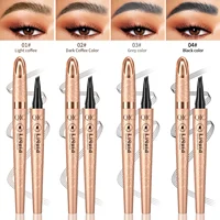 Eyebrow Pencil Liquid Waterproof Eyebrow Pencil Smudge-proof Brow Pencil With 4 Tip Microblade Eyebrow Pen Long-lasting Natural 2