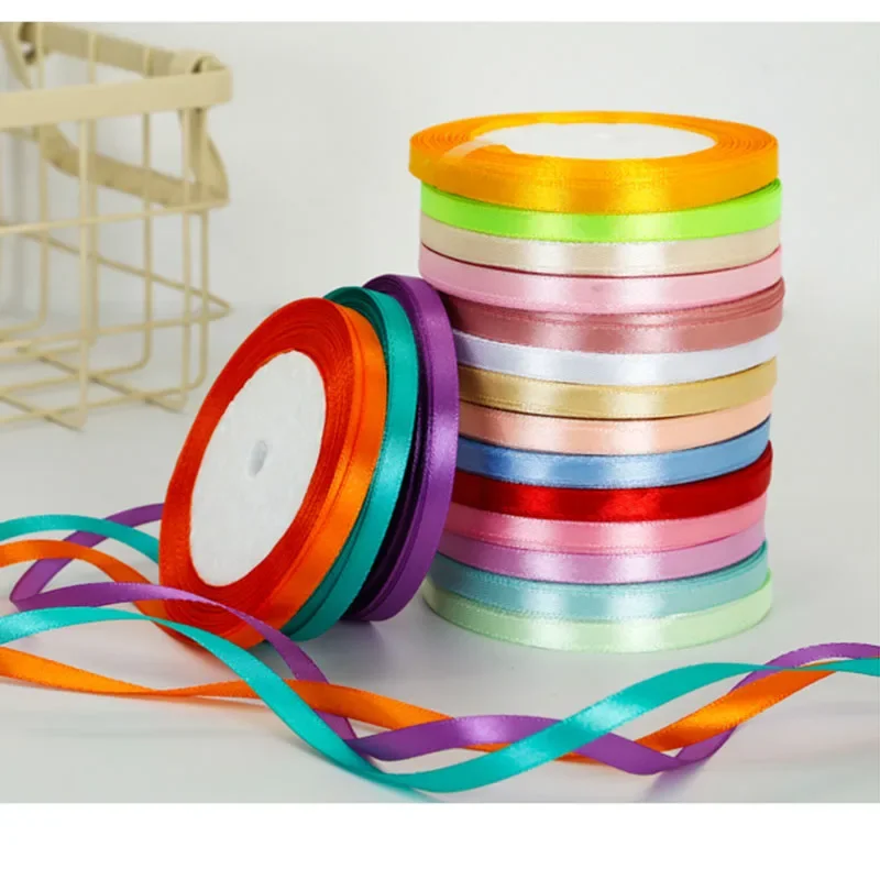 Satin Ribbons 22Meters/Roll 6mm Wedding Birthday Party Gift Wrapping Christmas Halloween Festival Supplies DIY Crafts satin ribbons satin ribbon