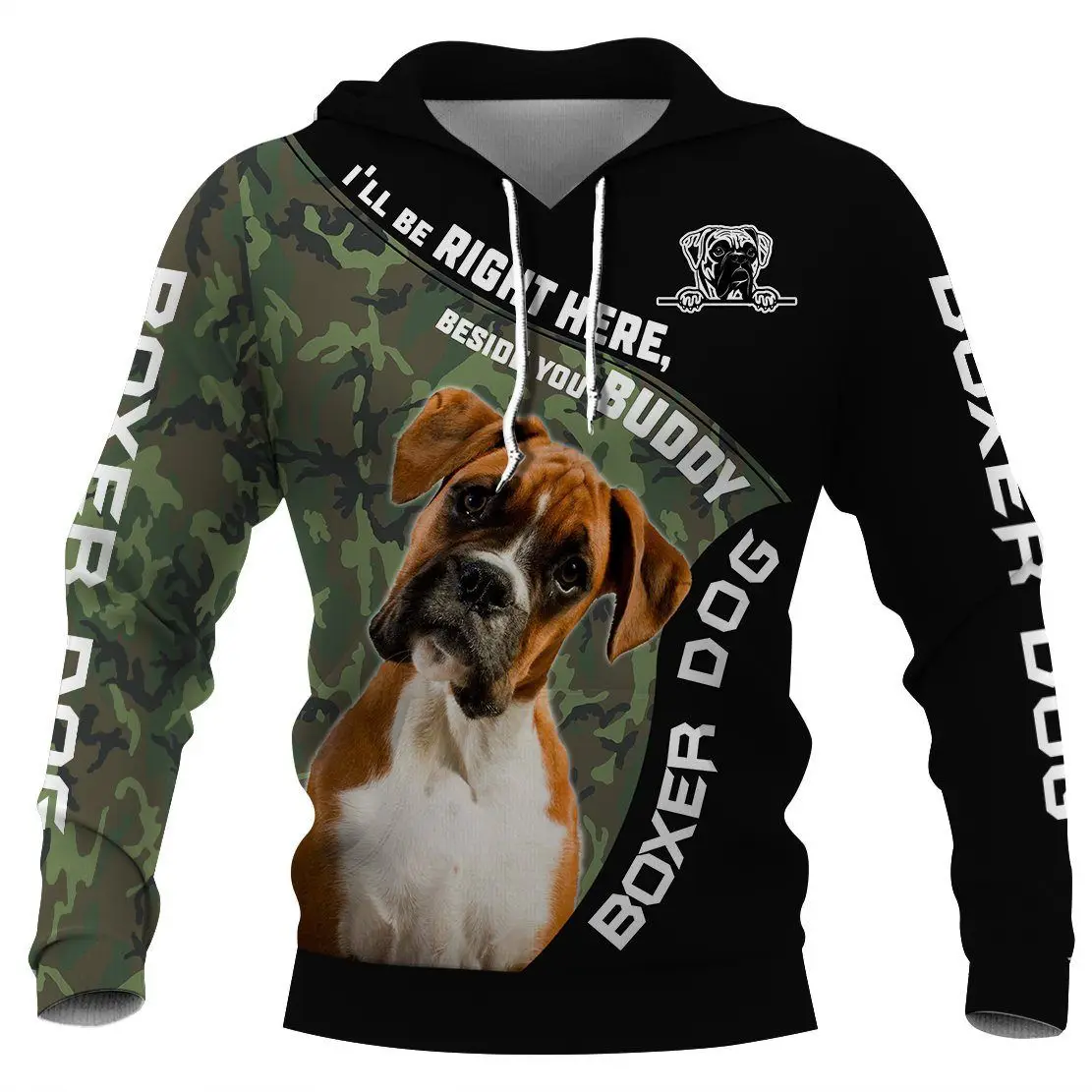 thumbnail image 1 of Sudadera con capucha con estampado 3D de Pitbull, rottweiler, bóxer y teckel para mujer y hombre, chándal de calle, regalo de amor para perros, 1 of 5