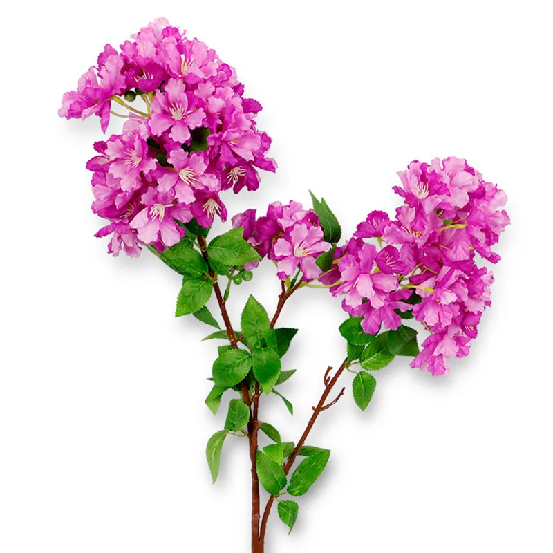 One Silk Crape Myrtle Stem Faux Common Crapemyrtle Flower 3 Branches for Wedding Centerpieces Home Party Floral Arrangement |