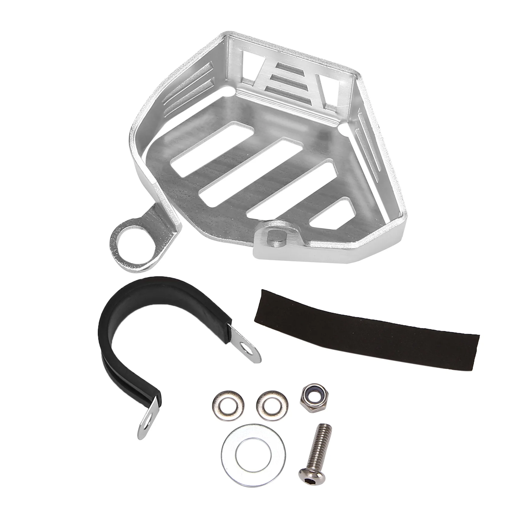 

Silver Front Brake Reservoir Clutch Oil Cup Guard Protector Cover For-BMW R1200GS R1250GS Adv R Nine