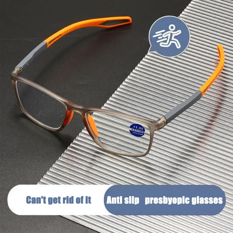 

Fashion TR90 Silicone Frame Presbyopia Sports Glasses Reading Glasses Anti Blue Light Men Aged Elderly Ultra-Light +1.0 to +4.0