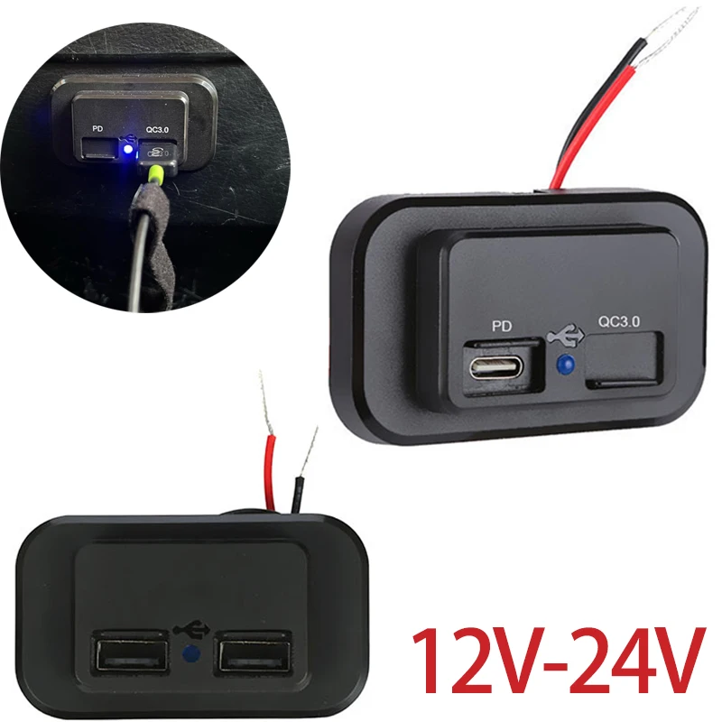 Enchufe de cargador de puerto USB Dual negro, 12V, motocicleta, coche,  4.2A, resistente al agua - AliExpress
