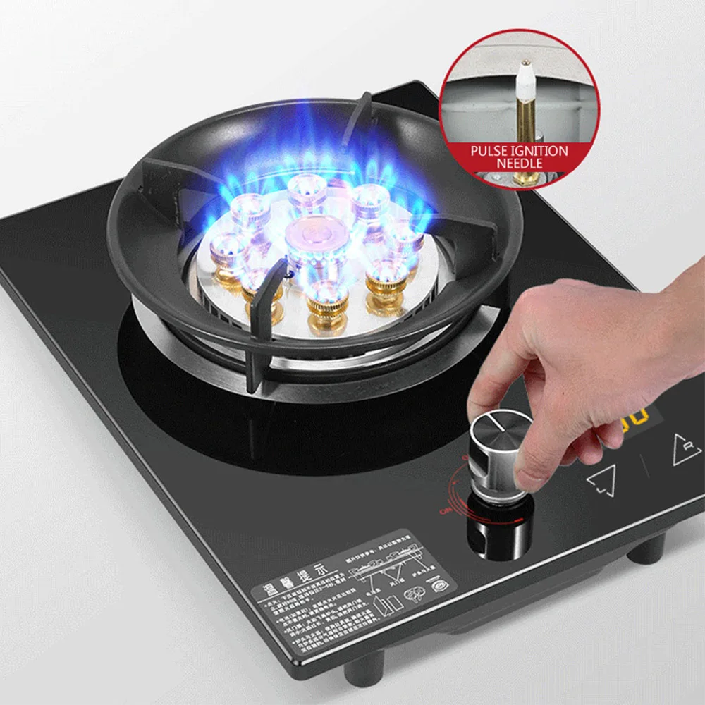 Kitchen Embedded Gas Stove Cooktop Household Single Stove Natural Gas Desktop Timed Liquefied Gas Burner 5