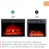 Fireplace TV Stand, Wood Texture Entertainment Center with Electric Fireplace, Farmhouse Entertainment Stand Media TV Console 3