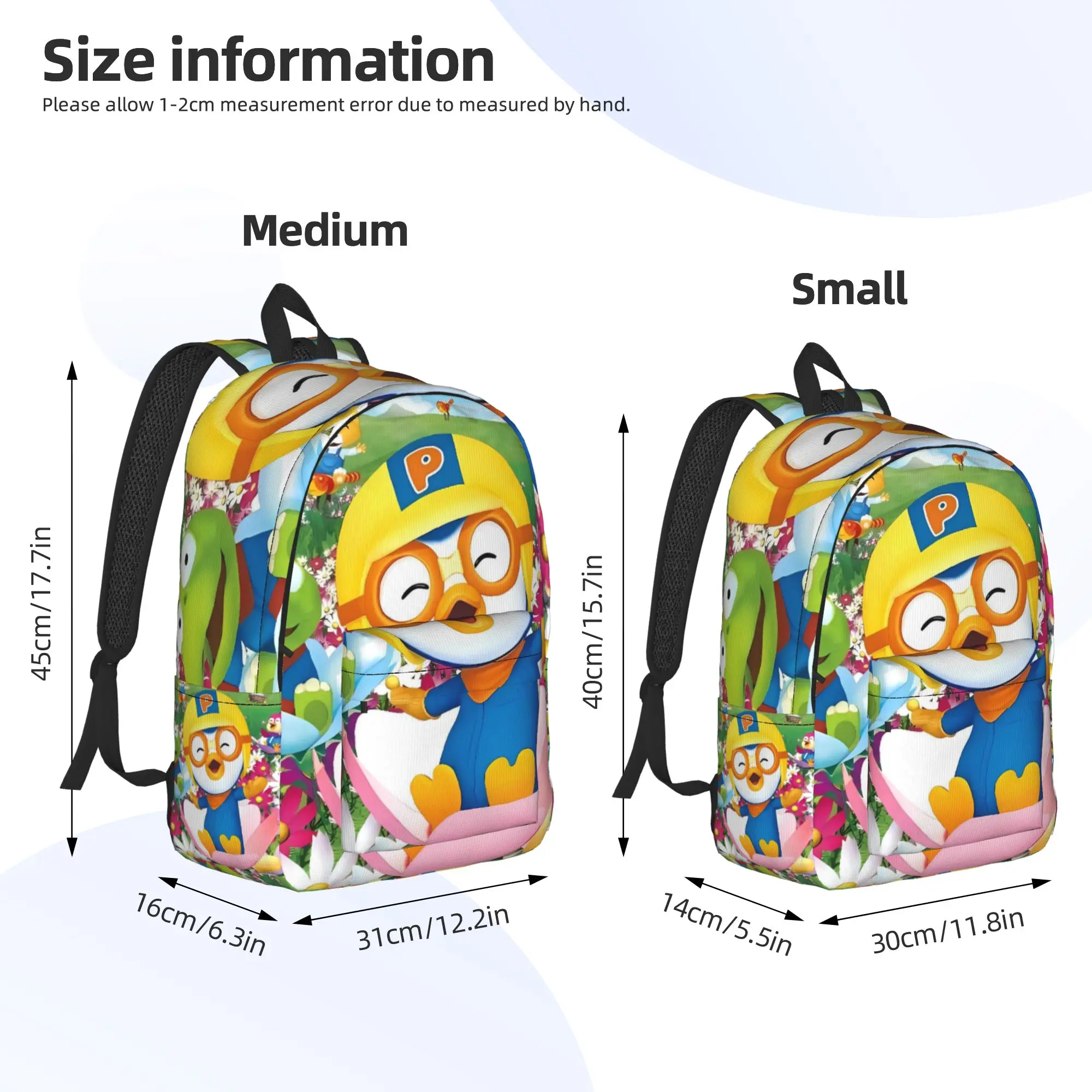 Zaino PororoS, Zaini per Uso Quotidiano, Borse Scolastiche Unisex, Zaino con Stampa di Design - immagine 4