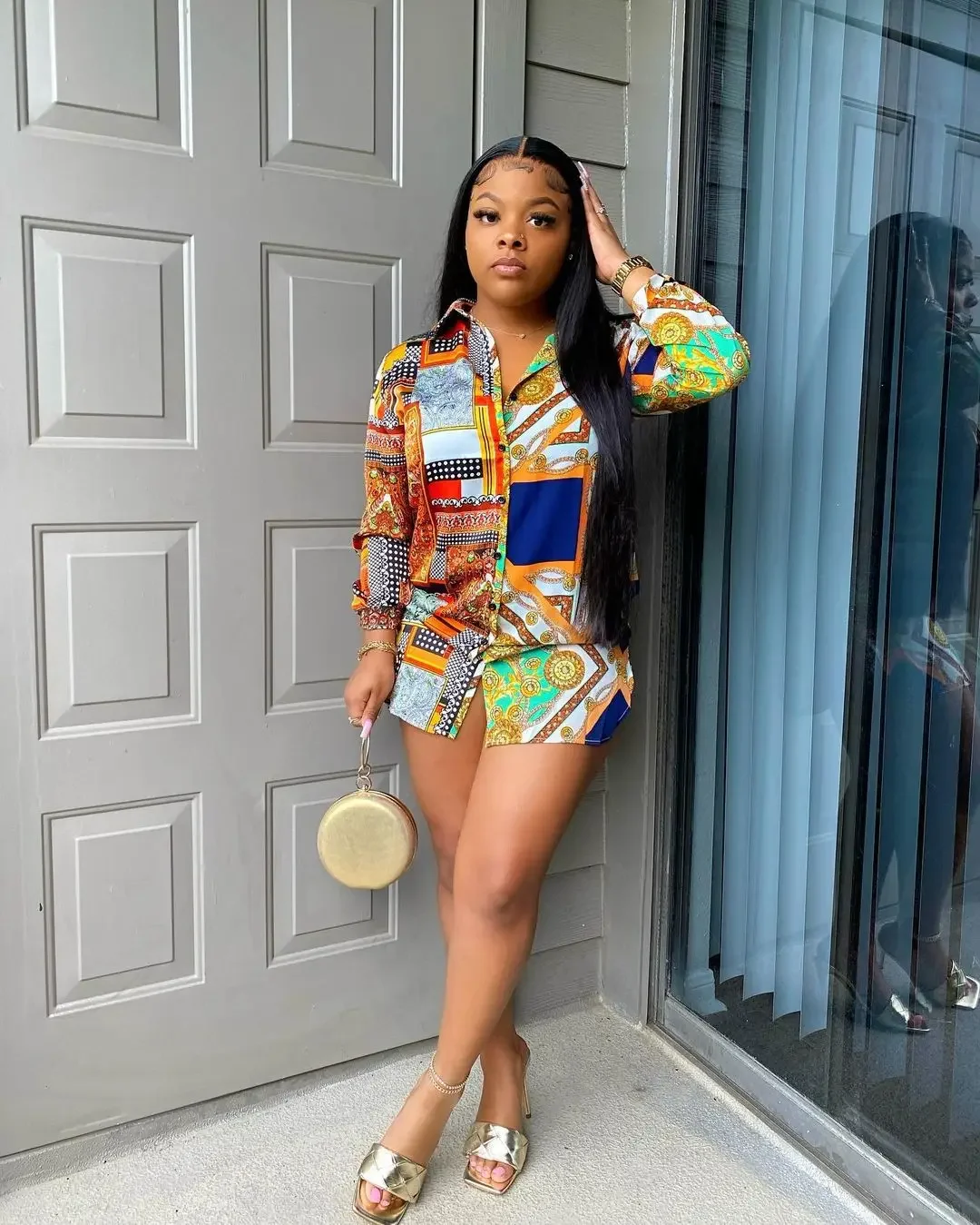 

Женская свободная рубашка с длинным рукавом и откидным воротником, 2024