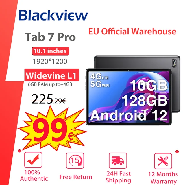 Tablette BLACKVIEW TAB 8 - 10.1 - 64Go/4Go Ram - 2 SIM - 13MP/5MP -  6580mAh