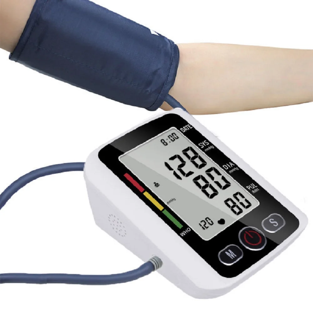 Health Care Digital LCD arm tensiometers Blood Pressure Monitor Heart rate Meter Large Cuff Sphygmomanometer Portable Tonometer