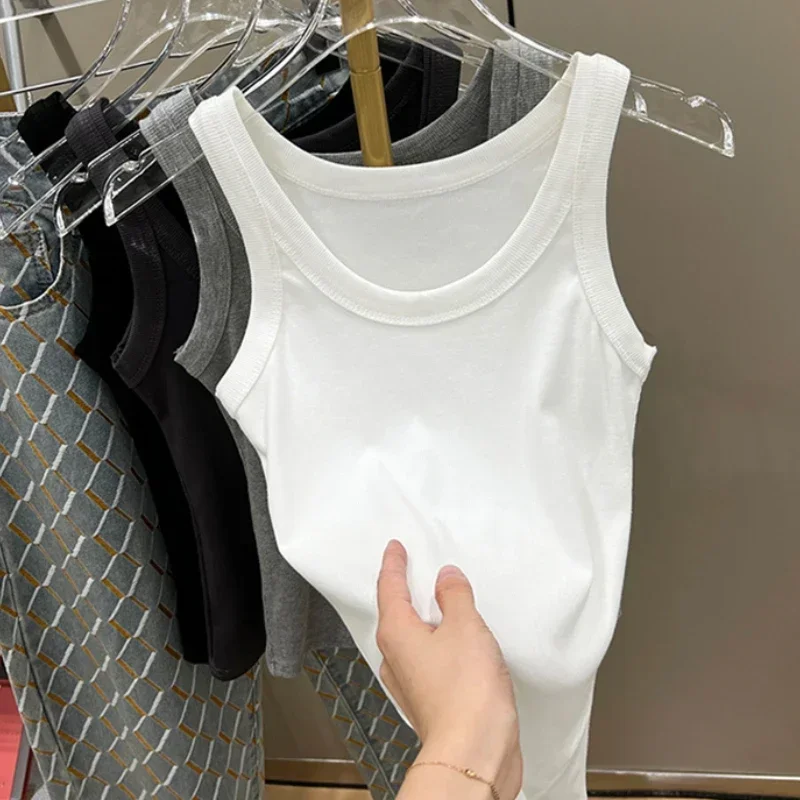 Camiseta Sin Mangas Azul Acanalada Con Diseño Texturizado Para Un