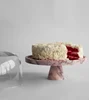 Hot Selling Natural Marble Stand Decorating Marble Round Wedding Cake Pastry Stand For Baking Travertine Cake Stand 6