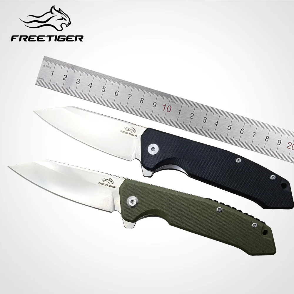 FREETIGER-Folding-Knife-FT920-with-D2-blade-G10-Handle-Outdoor-Hunting ...