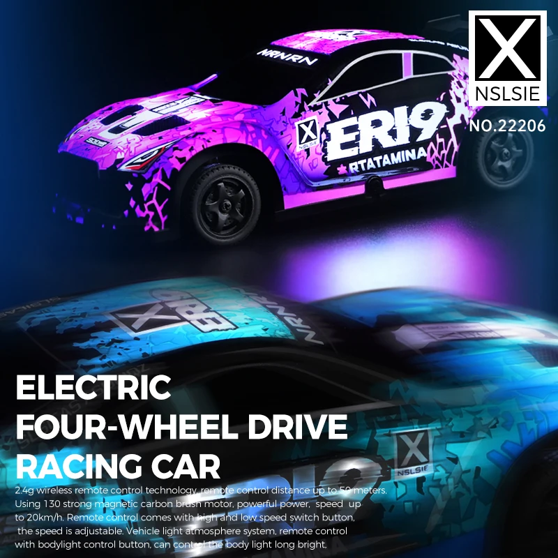 Remote Control 4WD Drift Car with LED Lights