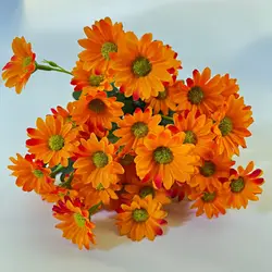 Sunflower & Daisy Artificial Flower Bouquet for Wedding and Home Decor (Orange)