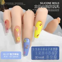 1PC 3D Silicone Nail Carving Mold English Letters Number Mould Stamping Design Gel Stencils DIY Manicure Accessory Tools 2