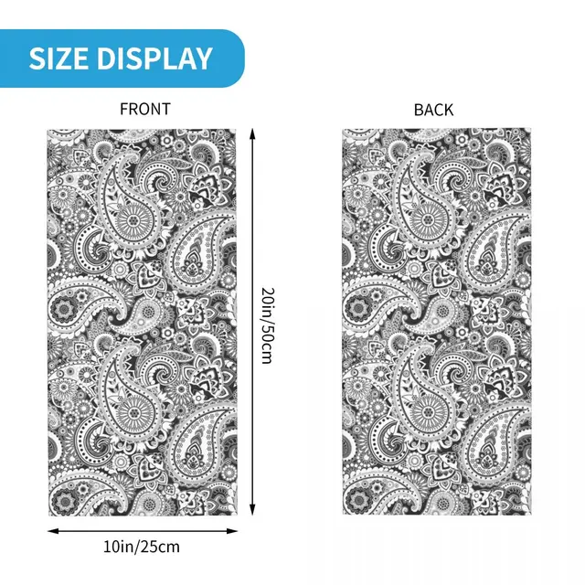 Custom Ethnic Bohemia Style Paisley Bandana Winter Neck Warmer Men Windproof Wrap Face Scarf for Hiking Gaiter Headband 6