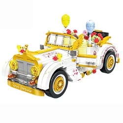Blocs de construction de voiture de ville ami, jouets pour enfants, paysage de rue, briques à monter soi même pour décoration de mariage, jardin des mères 