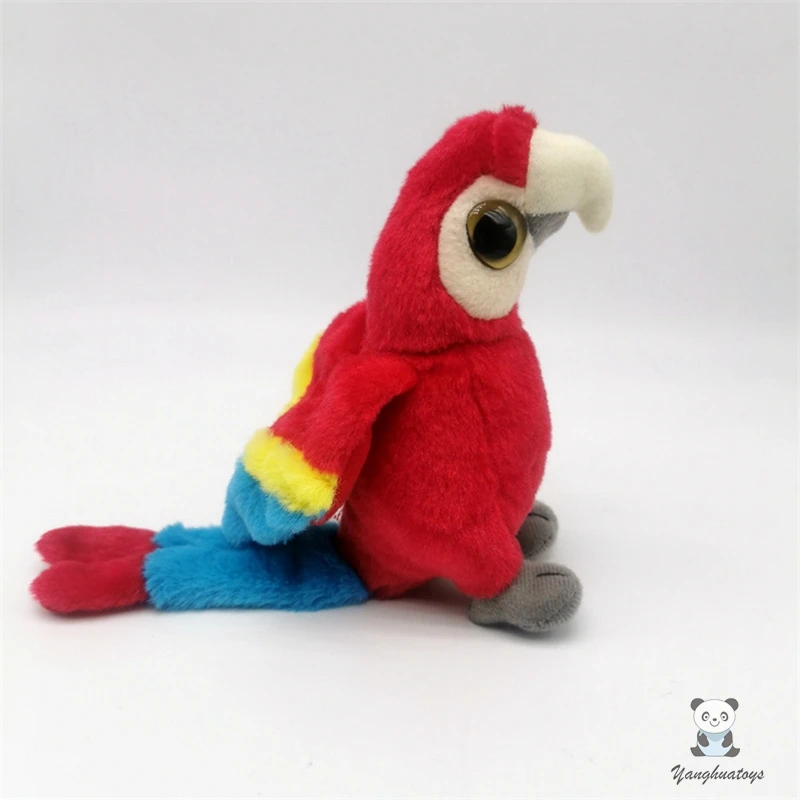 Rare Toy Red Parrot Plush Animals Kids Toys Real life Mynah Birds Very